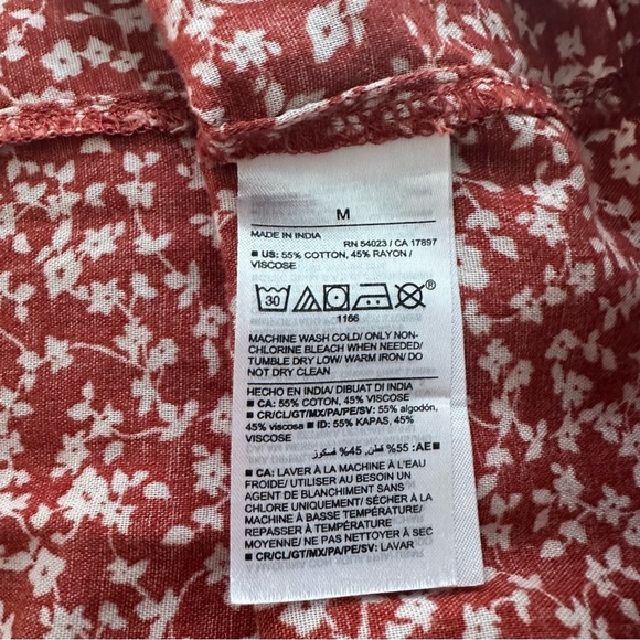 Old Navy Floral Print Sleeveless Midi Cotton Blend Tie Shoulder Dress Sz Medium - Picture 8 of 9